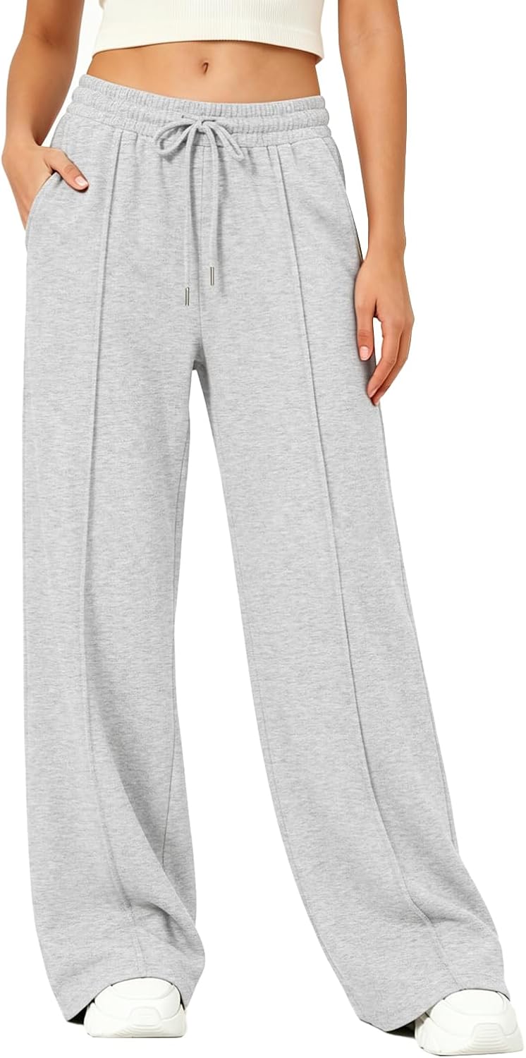 Women’s Casual Sweatpants – Relaxed Drawstring Joggers with Elastic Waist and Side Pockets