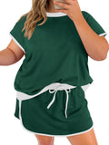 Women’s Summer Two-Piece Set – Casual Short Sleeve Top with Matching Relaxed Shorts