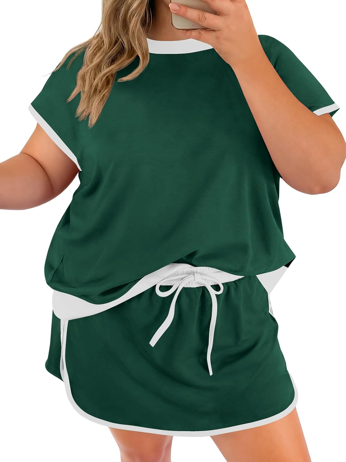 Women’s Summer Two-Piece Set – Casual Short Sleeve Top with Matching Relaxed Shorts