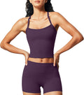 Padded Sports Bra Tank Workout Sets for Women Matching High Waist Shorts Gym Yoga Active Wear Outfits