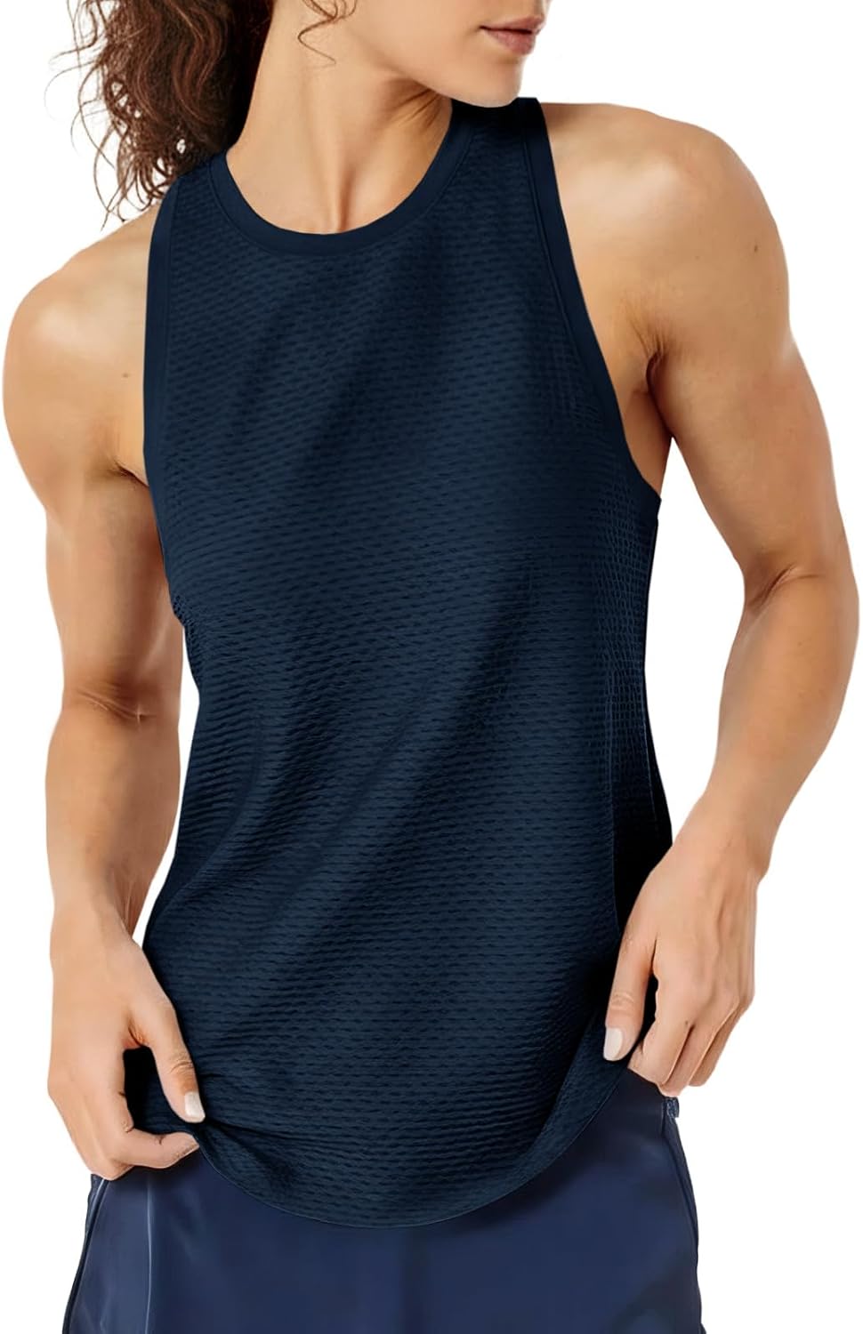 Womens Summer Workout Tank Tops Racerback Athletic Gym Yoga Tops Loose Fit Sleeveless Running Active Shirts