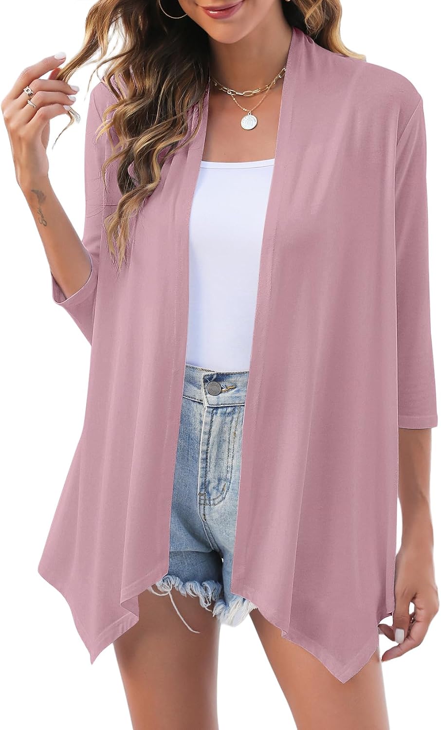 Women’s Lightweight Open Front Cardigan – Casual Long Sleeve Layering Sweater for Any Season