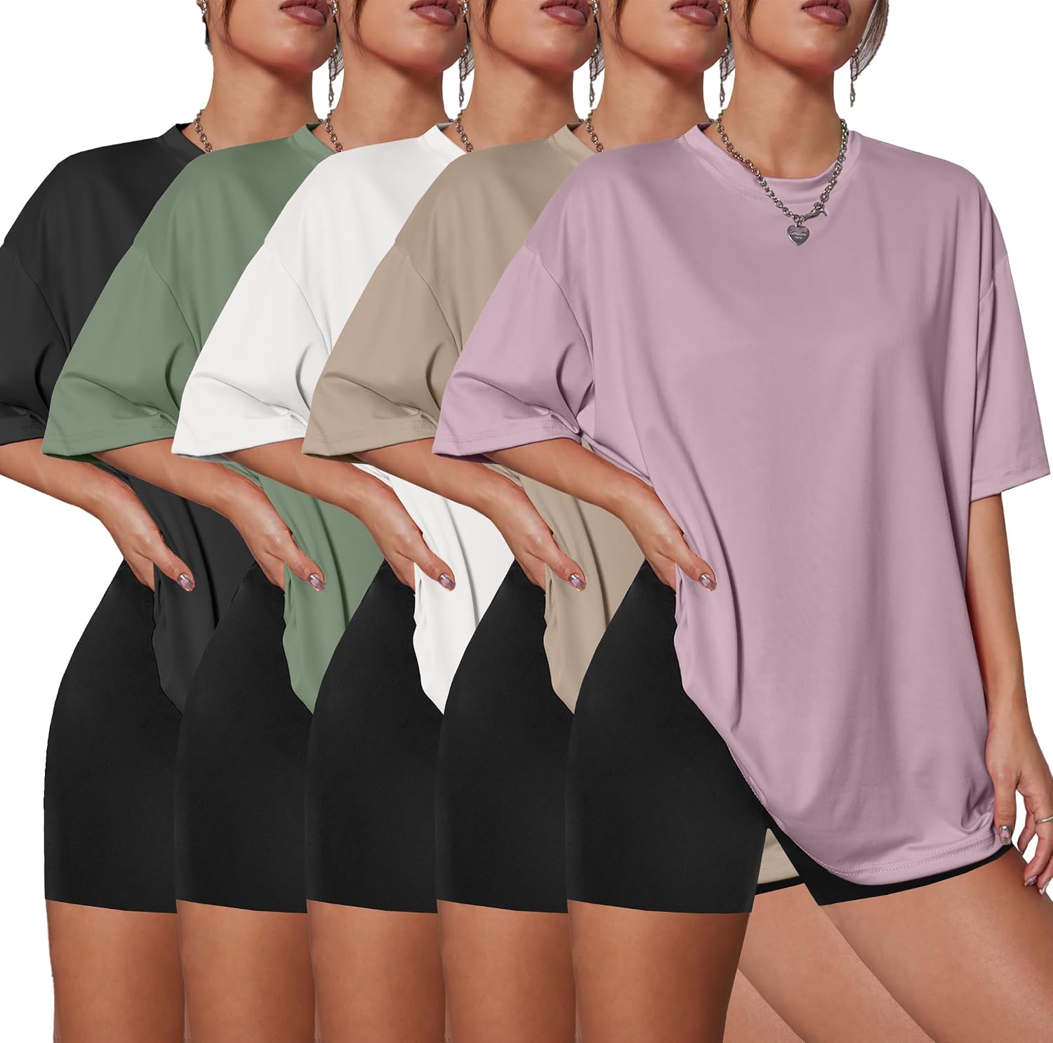 Women’s Oversized Casual T-Shirt – Loose-Fit Short Sleeve Top for Workout and Everyday Wear