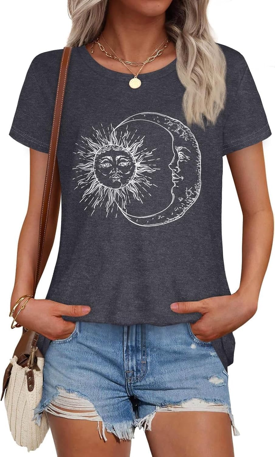 Women’s Summer Graphic T-Shirt – Casual Crewneck Short Sleeve Top for Everyday Styling