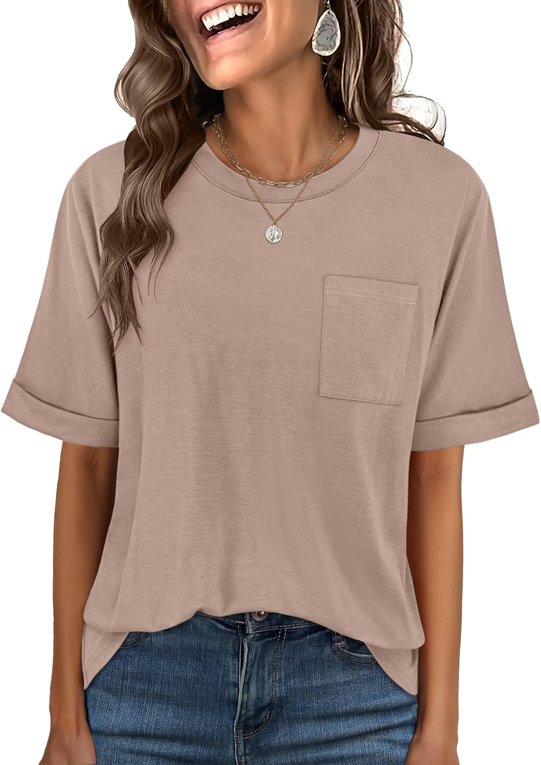 Women’s Oversized Short Sleeve T-Shirt – Relaxed Casual Top with Comfortable Loose Fit