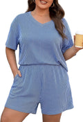 Women’s Ribbed Casual Two-Piece Set – Textured Top and Matching Pants for Everyday Wear
