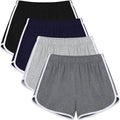 4 Pack Women's Cotton Dance Yoga Sports Short Summer Running Athletic Pant Waistband Loose Shorts for Women