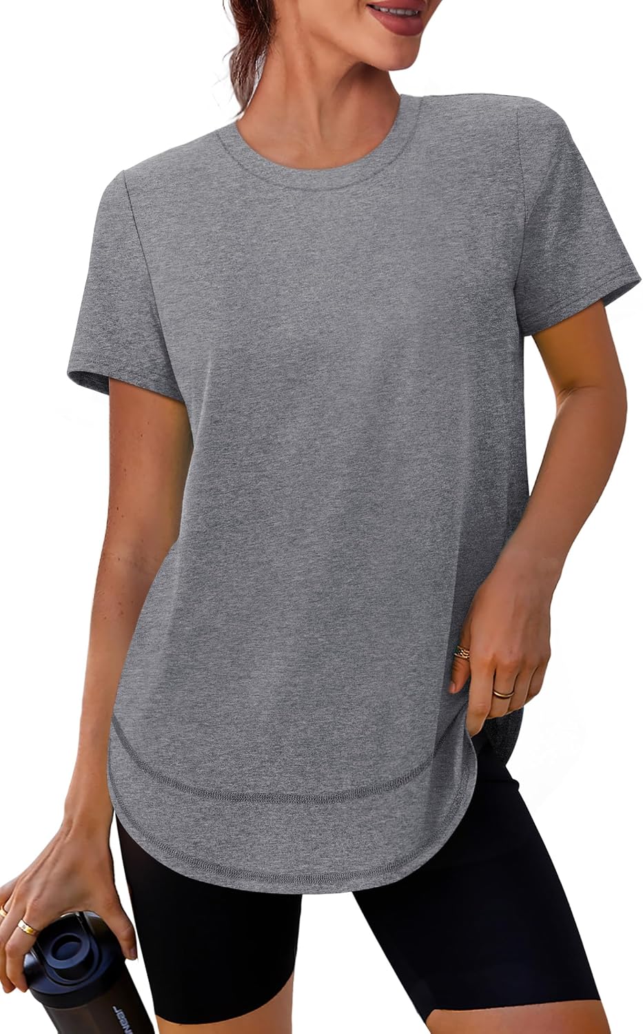 Womens Workout Tops Short Sleeve Shirts Sun Protection UPF 50+ Quick Dry Outfits for Hiking Running