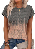 Womens Summer Tops Short Sleeve Shirts Crew Neck Cute Trendy Tunic Blouses